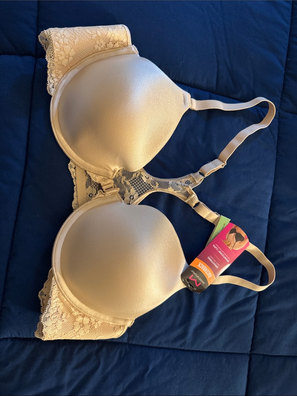 Maidenform Lace-Back Padded Bra in Cream